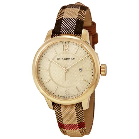 burberry bu10104|Women's Metallic Bu10104 Honey Check Stamped Dial Ladies .